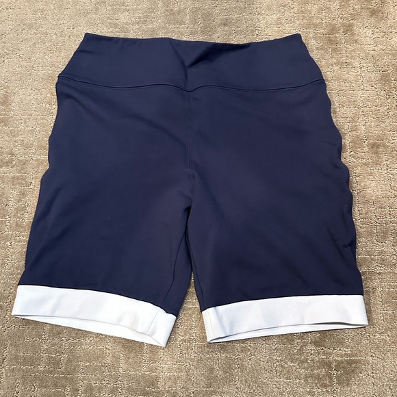 Staud Cruise Biker Short Tank Set Navy White Trim - Picture 7 of 10